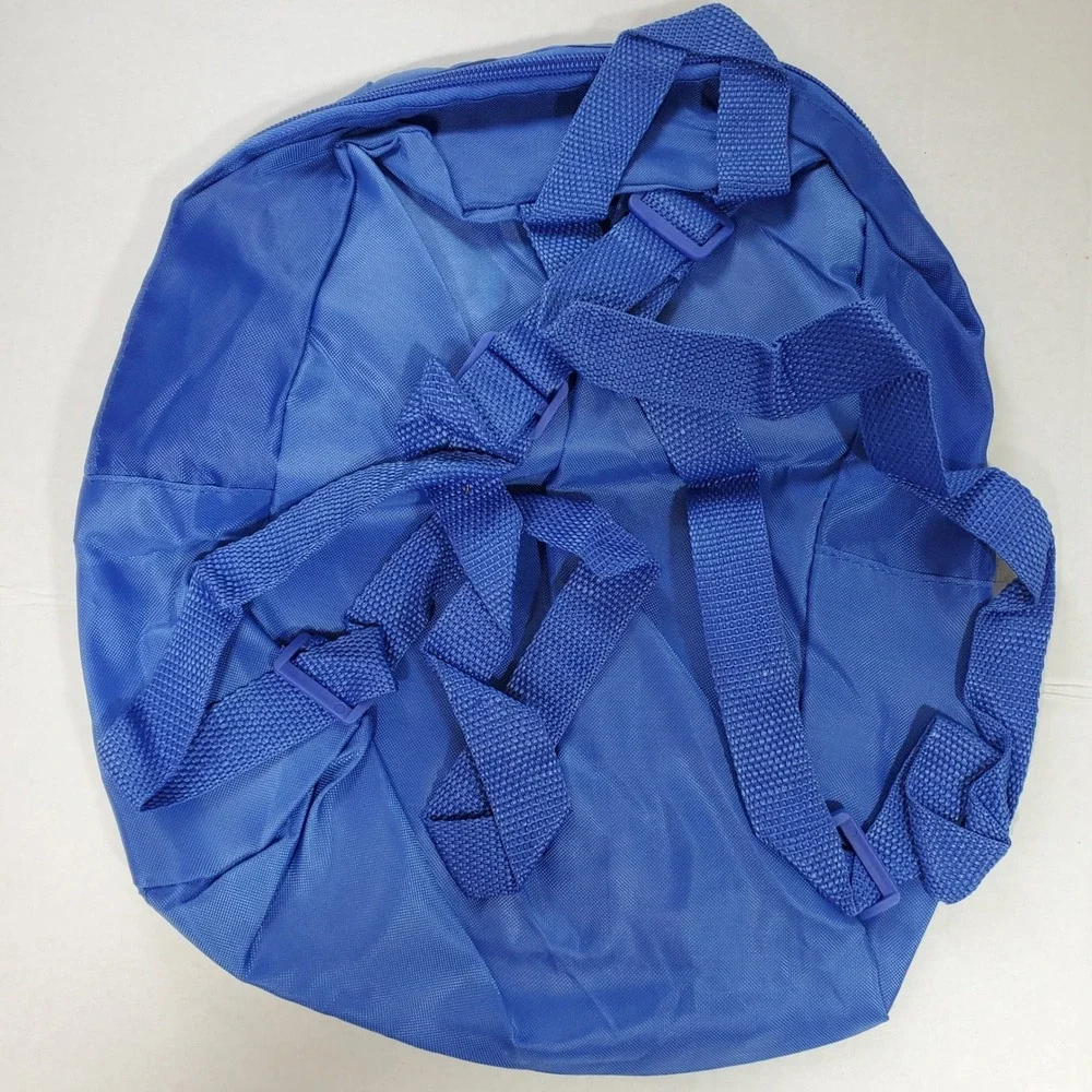 Blue Religious Embroidered Backpack Hes Got the Whole World in His Hands Bag